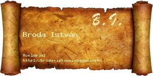 Broda István névjegykártya